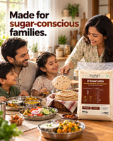 Family enjoying rotis made with D'Smart multigrain atta – made for sugar-conscious families